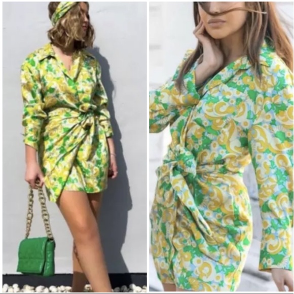 Zara printed dress floral yellow - Picture 5 of 15